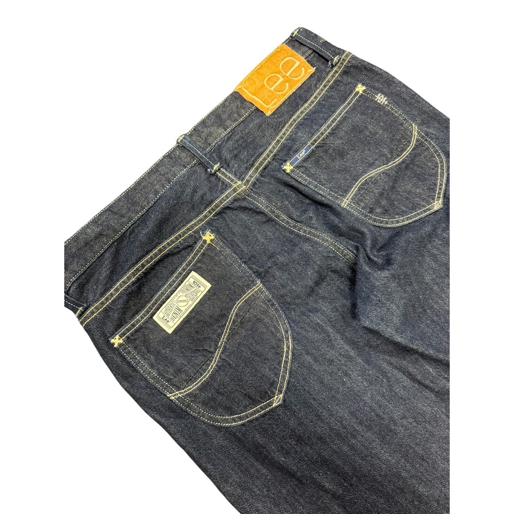 Lee 101+ Selvedge Jeans Mens 32 Dark Blue Indigo Excellent Premium Denim Pants - Picture 3 of 16